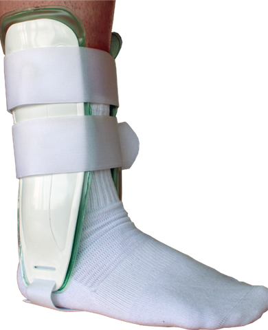Plastic ankle stirrup gel or air