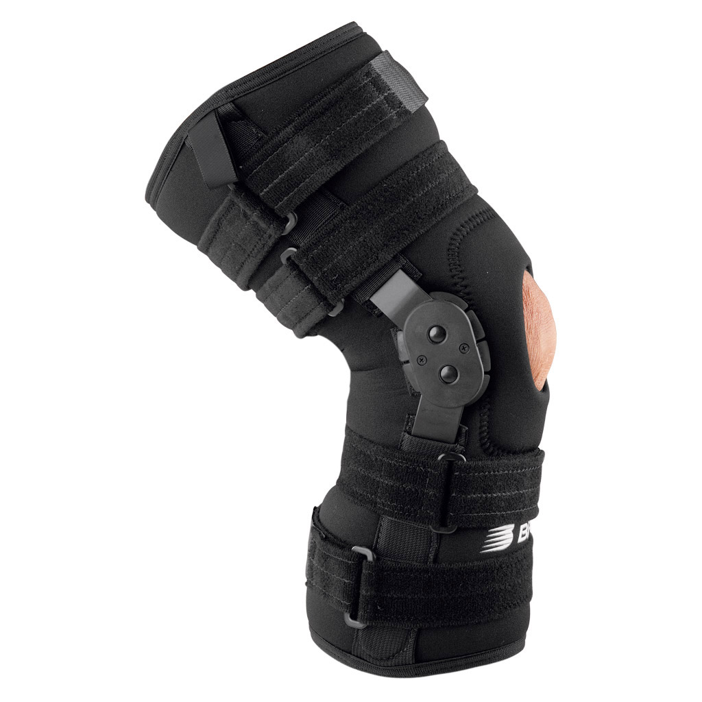 Adjustable hinged knee brace